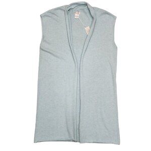 Top it Off Cashmere Blend Long Vest Blue Womens OS Coastal Grandma Beachy NEW